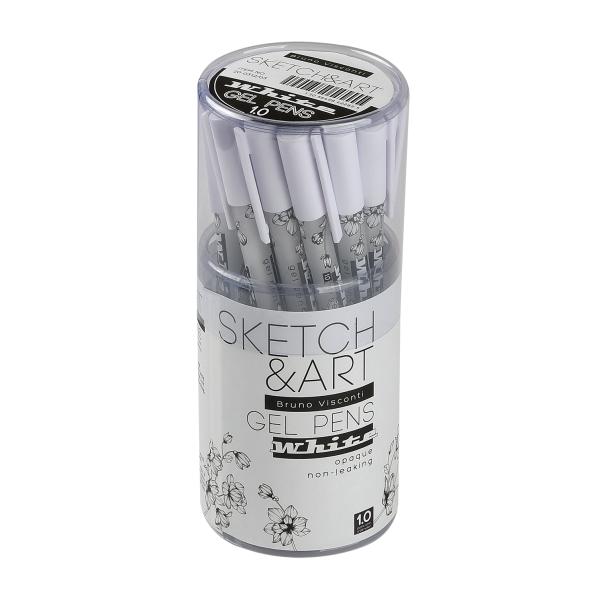 Ручка гелевая 1,0 мм Sketch&Art "UniWrite.WHITE"  БЕЛАЯ