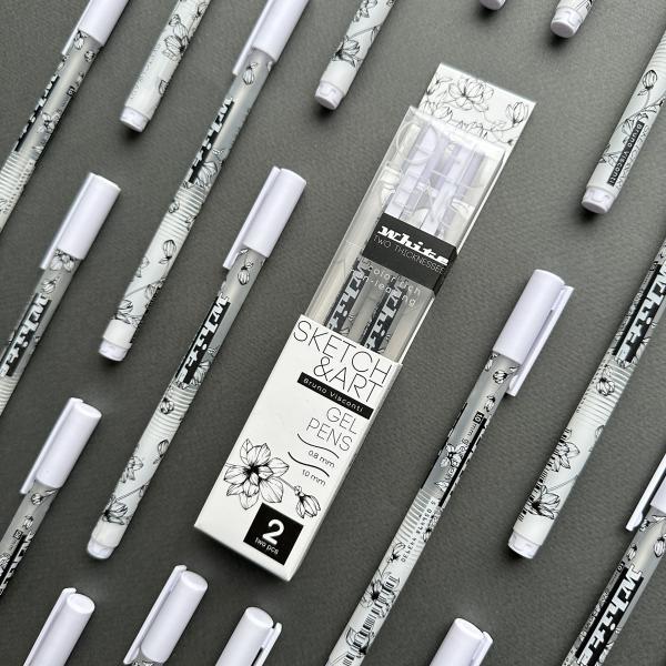 Ручка гелевая 1,0 мм Sketch&Art "UniWrite.WHITE"  БЕЛАЯ