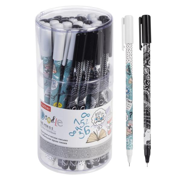 Ручка гелевая Doodles Синяя 0,5мм чернила fast dry 36шт в Пласт.тубе