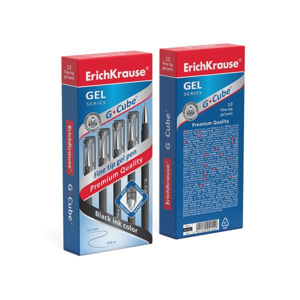 Ручка гелевая 0,5 мм ErichKrause® G-Cube® ЧЕРНАЯ
