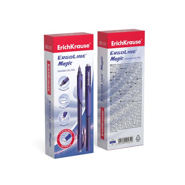 Ручка гелевая сo стираемыми чернилами ErichKrause® ErgoLine® Magic, цвет  чернил синий (в коробке по