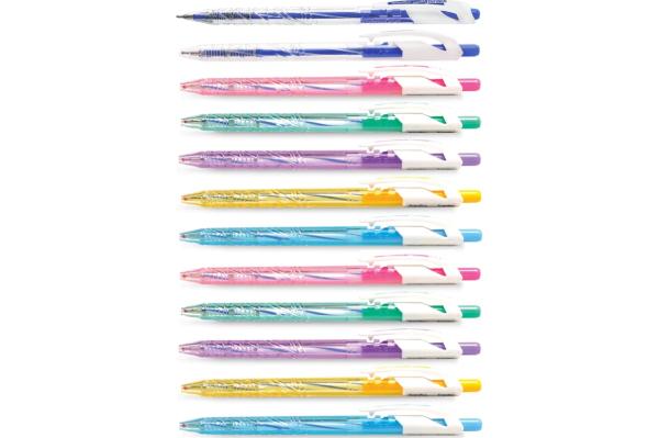 Ручка с масляными чернилами FlexOffice SUPER TRENDEE 0,7 ММ СИНЯЯ, КОРПУС Ассорти