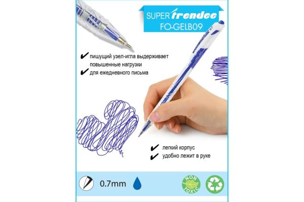 Ручка с масляными чернилами FlexOffice SUPER TRENDEE 0,7 ММ СИНЯЯ, КОРПУС Ассорти