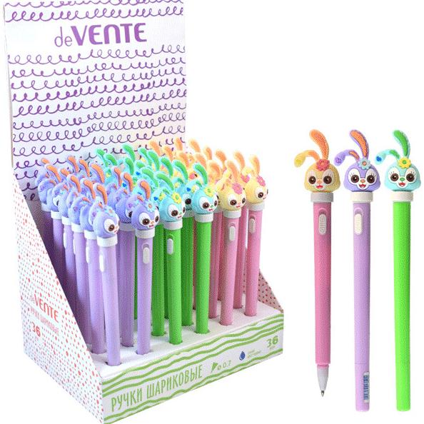 Ручка шарик. подарочная "deVENTE. Honey Bunny" с LED-подсвет. декор. в форме головы зайки, 0,7 мм