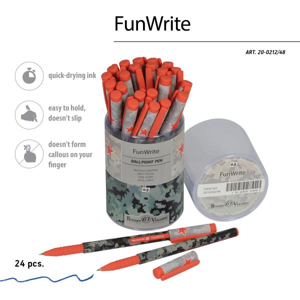 Ручка шариковая 0,5 мм "FunWrite. Military. Airforce" СИНЯЯ