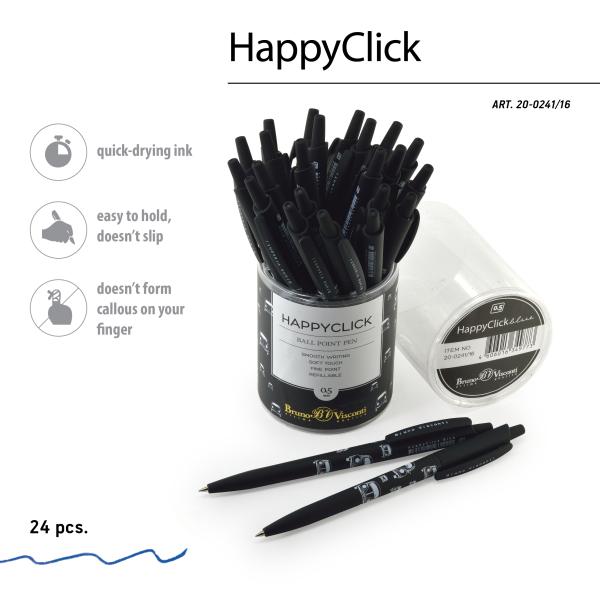 Ручка шариковая 0,5 мм "HappyClick. Автомобили, синяя