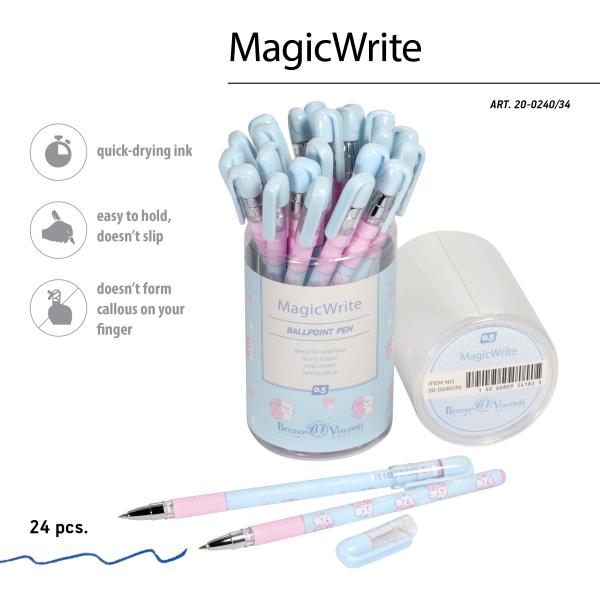 Ручка шариковая 0,5 мм "MagicWrite. Обнимашки. Котята" СИНЯЯ
