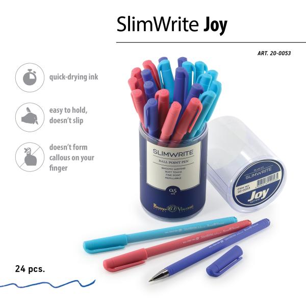 Ручка шариковая 0,5 мм "SlimWrite.JOY" синяя (3 цвета корпуса)
