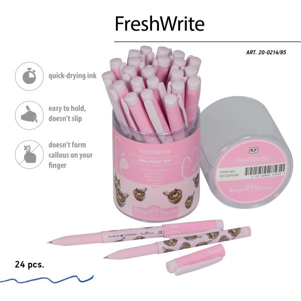 Ручка шариковая 0,7 мм "FreshWrite. Кофемания. Капучино" СИНЯЯ