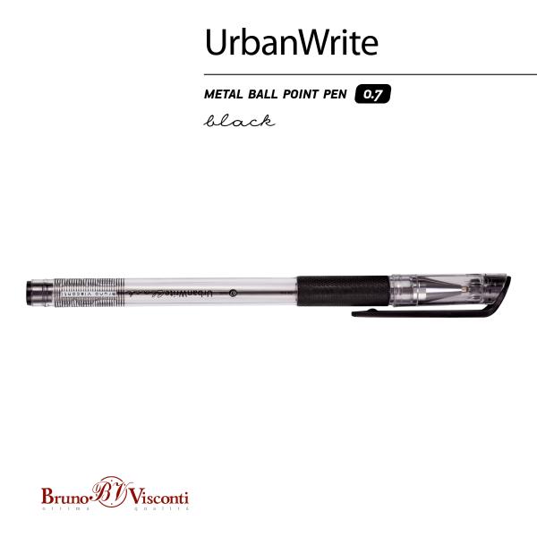 Ручка шариковая 0,7 мм "UrbanWrite" С ЧЕРНИЛАМИ НА МАСЛЯНОЙ ОСНОВЕ ЧЕРНАЯ
