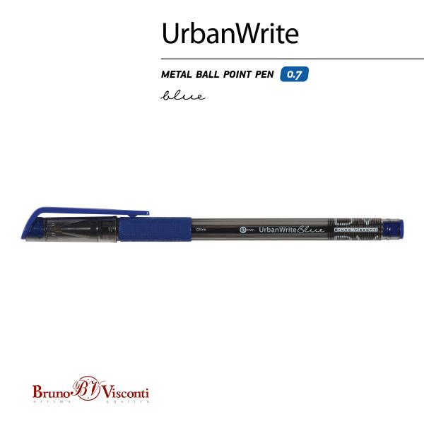 Ручка шариковая 0,7 мм Bruno Visconti "UrbanWrite.Ice" С ЧЕРНИЛАМИ НА МАСЛЯНОЙ ОСНОВЕ СИНЯЯ