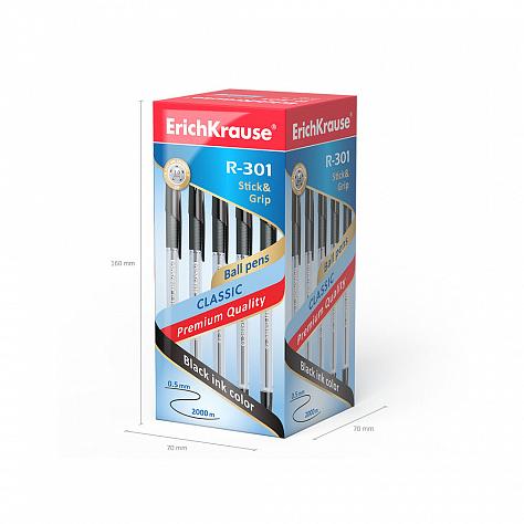 Ручка шариковая ErichKrause® R-301 GRIP 1,0 мм черная