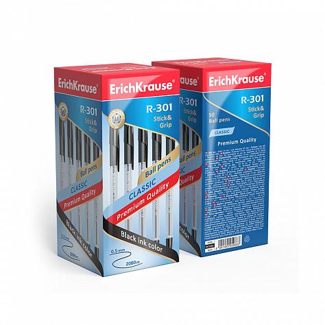 Ручка шариковая ErichKrause® R-301 GRIP 1,0 мм черная