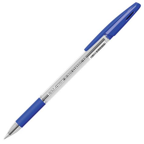 Ручка шариковая ErichKrause R-301 Stick&Grip Classic 1.0, цвет чернил синий