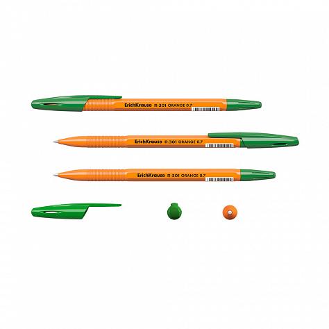 Ручка шариковая ErichKrause® R-301 ORANGE, 0,7 мм, зеленая
