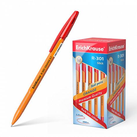 Ручка шариковая ErichKrause® R-301 ORANGE, 0,7 мм, красная