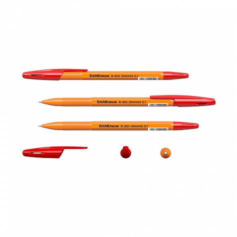 Ручка шариковая ErichKrause® R-301 ORANGE, 0,7 мм, красная