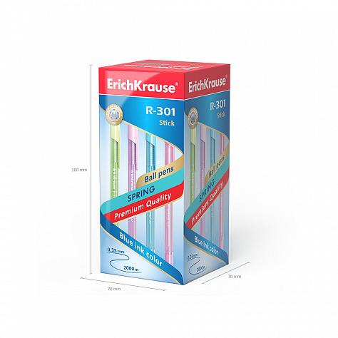 Ручка шариковая ErichKrause R-301 Spring Stick 0,7 мм СИНЯЯ