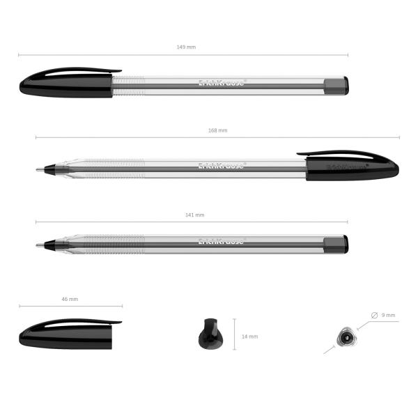 Ручка шариковая ErichKrause U-108 Classic Stick 1.0, Ultra Glide Technology, черная