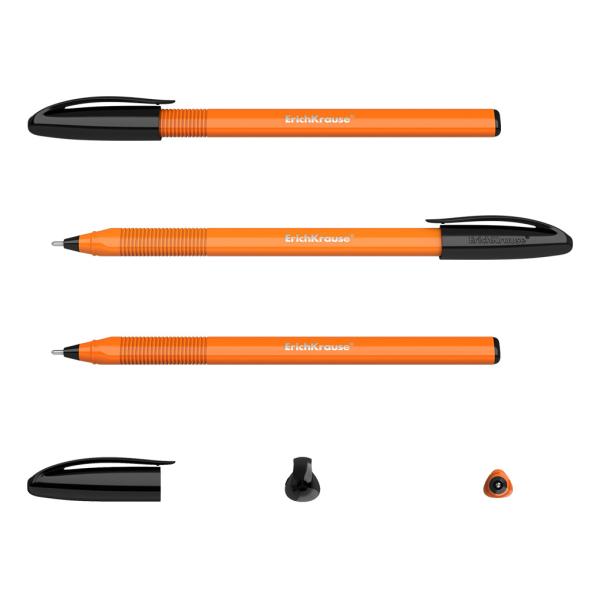 Ручка шариковая ErichKrause U-108 Stick Orange 0.7, Ultra Glide Technology, ЧЕРНАЯ