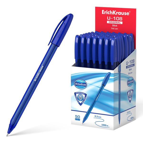 Ручка шариковая ErichKrause U-108 Original Stick 1.0, Ultra Glide Technology, синяя