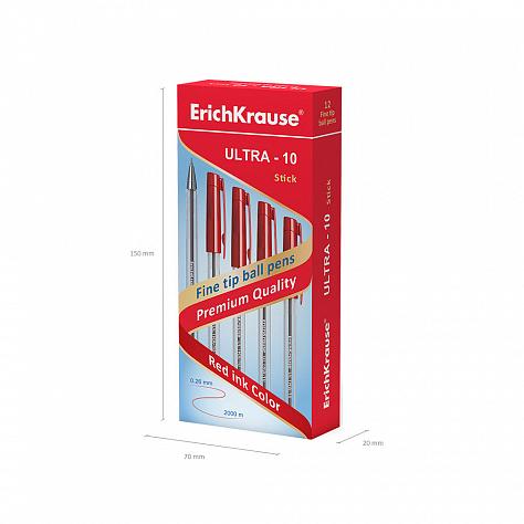 Ручка шариковая ErichKrause® ULTRA L-10, красная