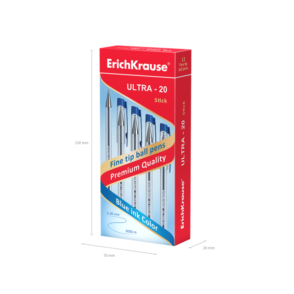 Ручка шариковая ErichKrause® ULTRA L-20 синяя