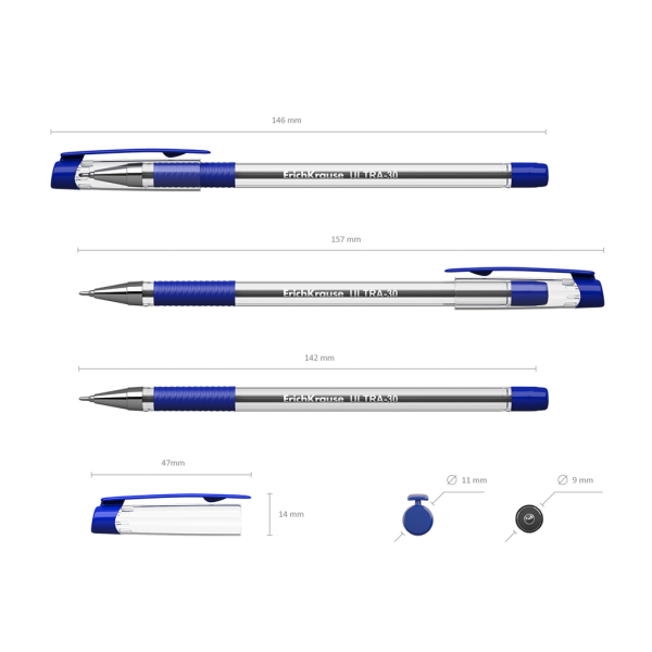 Ручка шариковая ErichKrause® ULTRA L-30 синяя