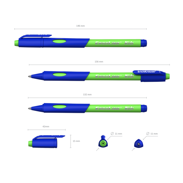 Ручка шариковая Ultra Glide ErgoLine Kids