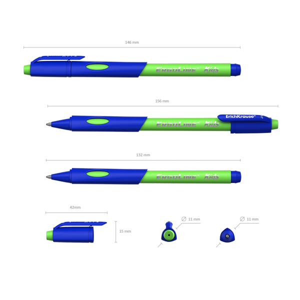 Ручка шариковая Ultra Glide ErgoLine Kids