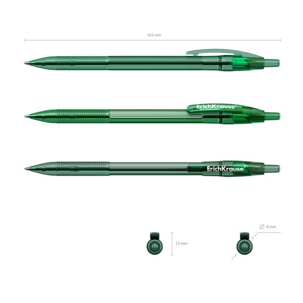 Ручка шариковая автомат. ErichKrause® R-301 Original Matic, 0,7 мм зеленая