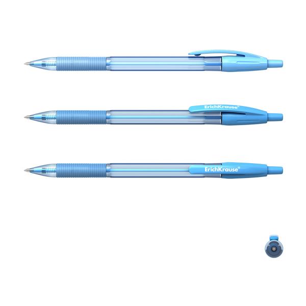 Ручка шариковая автоматическая ErichKrause® R-301 Spring Matic&Grip 0.7, цвет чернил синий (в коробк