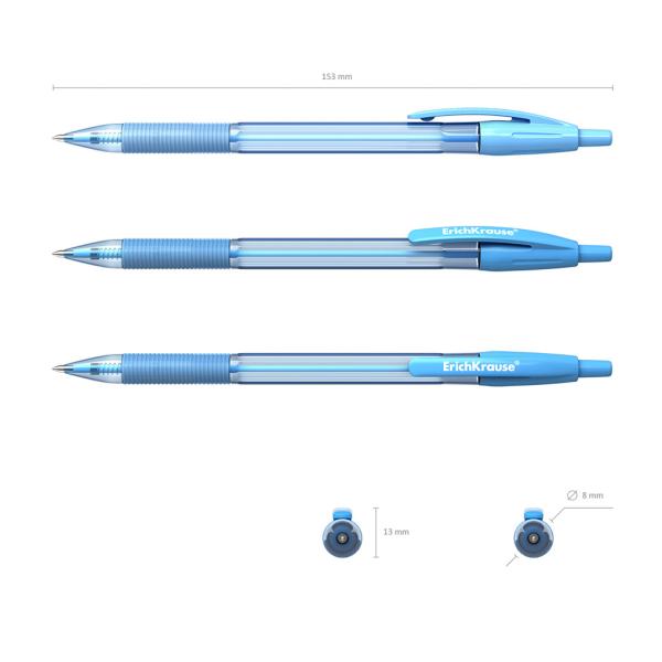 Ручка шариковая автоматическая ErichKrause® R-301 Spring Matic&Grip 0.7, цвет чернил синий (в коробк