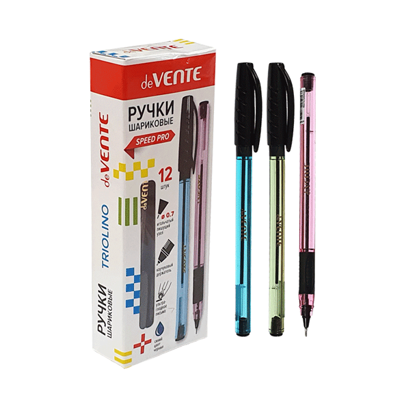Ручка шариковая на масляной основе 0,7 мм deVENTE Triolino Pastel серия Speed Pro