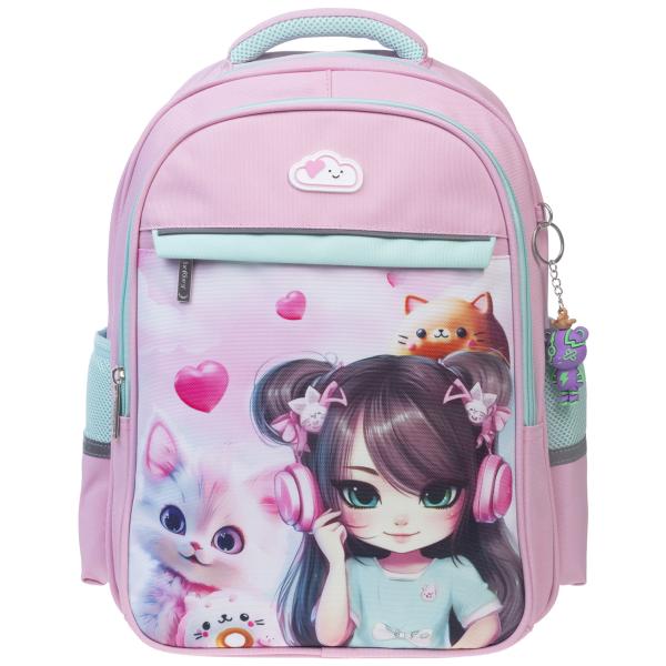 Рюкзак Hatber LIGHT -Слушай музыку! 38х29х14,5см полиэстер нагрудная стяжка светоотраж. 2 отд. 3 кар