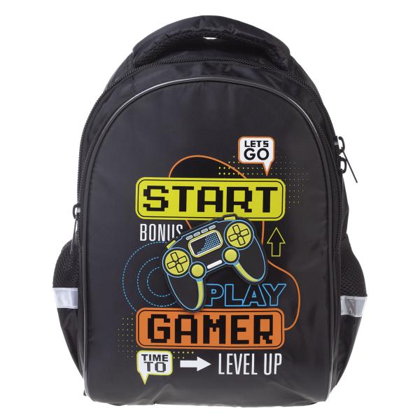 Рюкзак Hatber PRIMARY SCHOOL -Джойстик- 38,5Х26Х17СМ полиэстер нагрудная стяжка светоотраж. 2 отд. 2