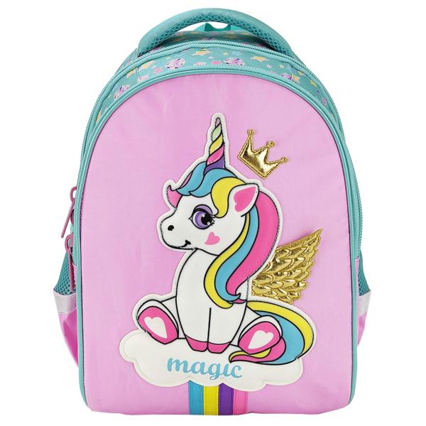 Рюкзак Hatber PRIMARY SCHOOL -ЕДИНОРОГ-ПРИНЦЕССА- 38,5Х26Х17СМ полиэстер светоотраж. 2 отд. 2 карман