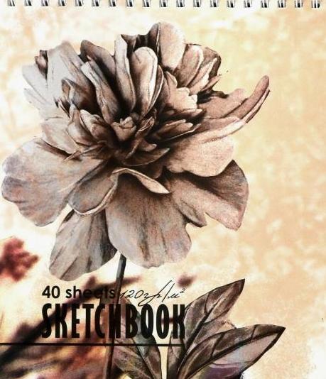 Скетчбук 40 л. А5, гребень, Цветок