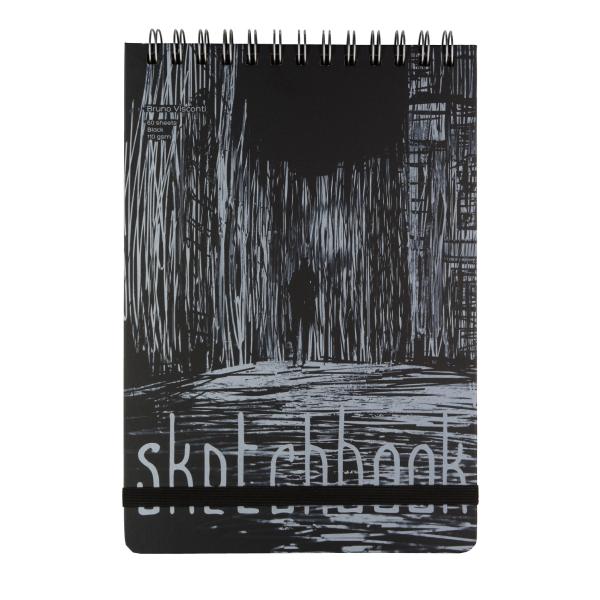 SKETCHBOOK Bruno Visconti 180х260 мм, 80 Л, ЧЕРНЫЙ 110 гр. НА ГРЕБНЕ 