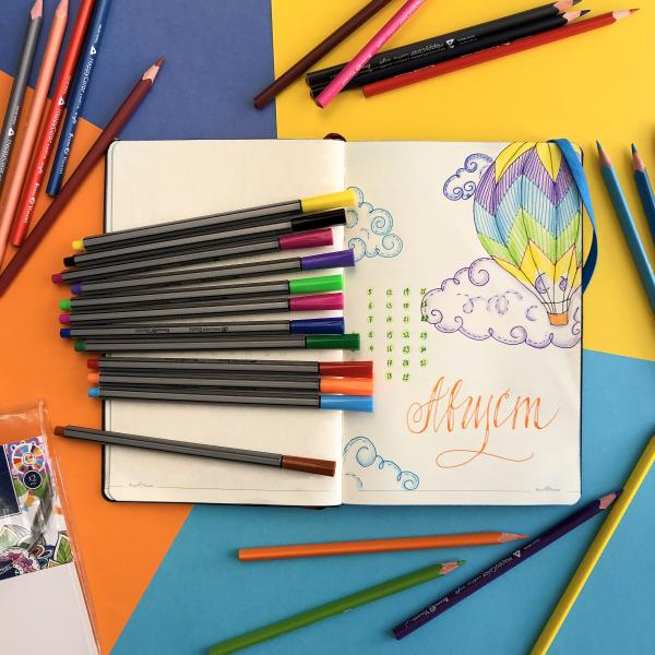 Набор скетч-линеров "SKETCH&ART" 0.4 мм 12 цв.  В ПВХ КАРМАНЕ,
