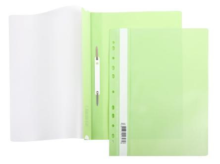 Скоросшиватель А4 Hatber 140/180мкм Салатовая Пластиковая с перфорацией прозрачный верх с ед