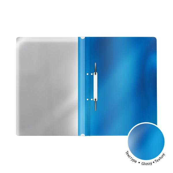 Скоросшиватель А4 с перфорацией ErichKrause® Glossy Ice Metallic, ассорти пластиковая (в паке