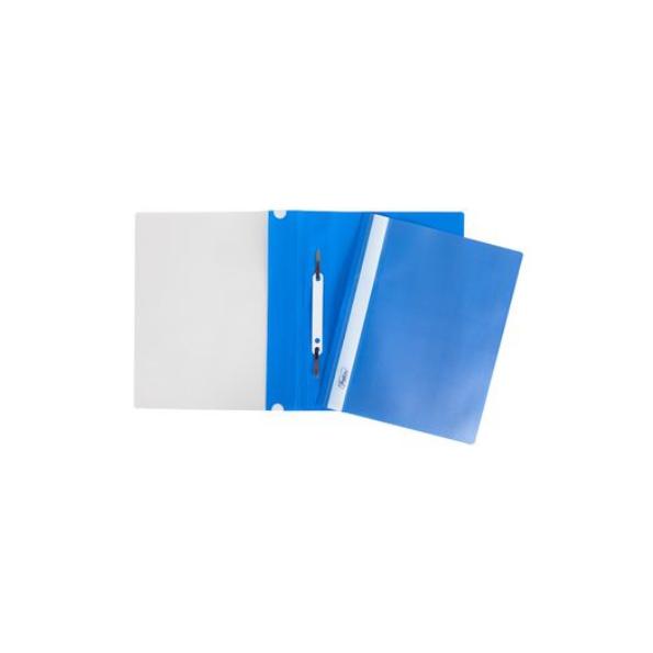 Скоросшиватель А5 синий пластик прозрачный верх 140/180 мкм