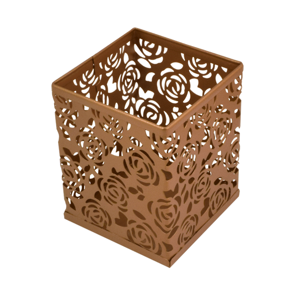 Стакан для пишущих принадлежностей "deVENTE. My Gold" 8x8x9,8 см, квадратный, ажурный металл. золото