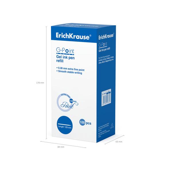 Стержень гелевый 0.38 ErichKrause® Fine, 129 мм, цвет чернил синий