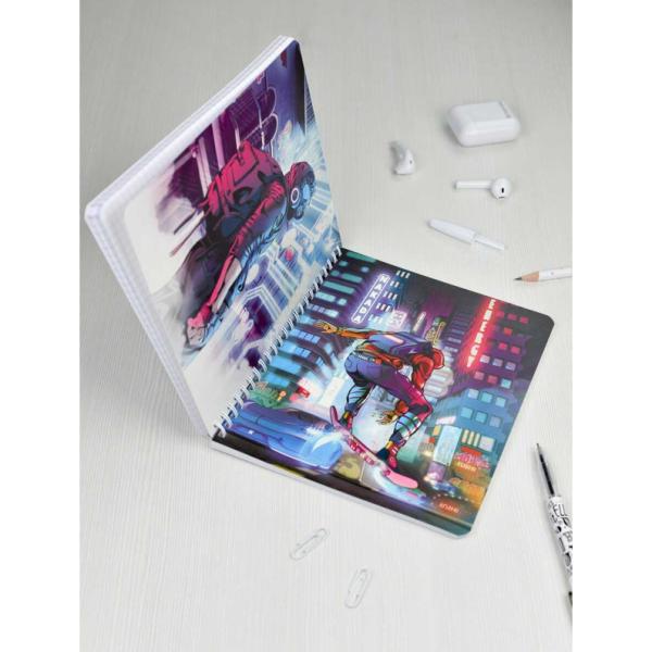 Тетрадь "Double book" 100 л. кл./лин. гребень "КИБЕРПАНК /А5, облож.- полипропилен, двойная тетрадь 
