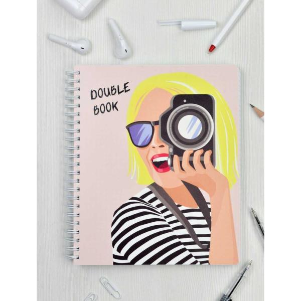 Тетрадь "Double book" 100 л. кл./лин. гребень "ЮНОСТЬ /А5, облож.- полипропилен, двойная тетрадь с 4