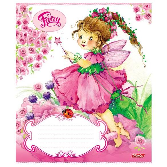 Тетрадь 18 л. лин. "Цветочные феи" блестки, 