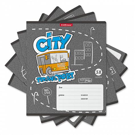 Тетрадь 18 л. лин. ErichKrause® City Transport  MIX-PACK