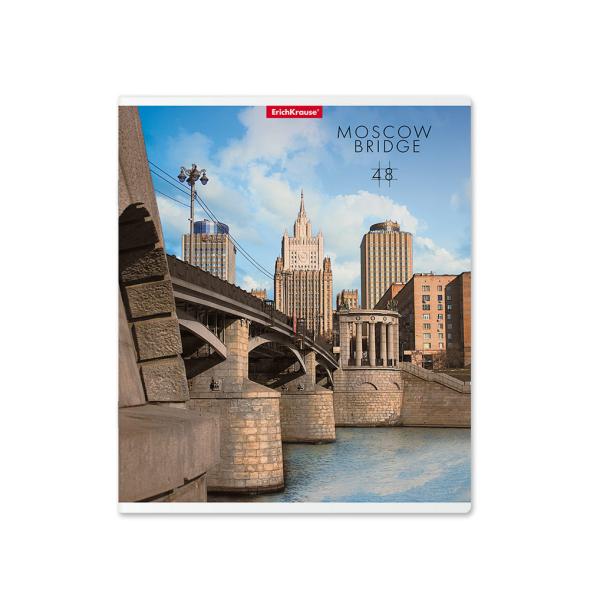 Тетрадь 48 л. кл. ErichKrause® Moscow Bridge, сплошной УФ-лак глянцевый